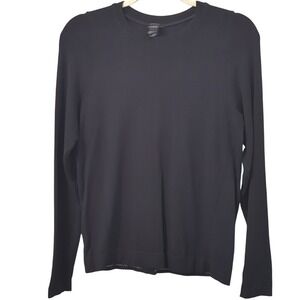 Sweaty Betty Long-Sleeve Crew Top Black Ribbed size XL Stretchy Workout